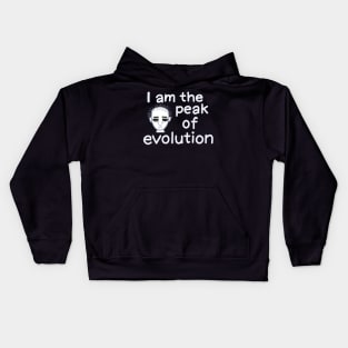 I am the peak of evolution (white) Kids Hoodie